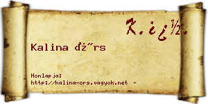 Kalina Örs névjegykártya