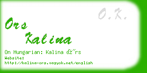 ors kalina business card